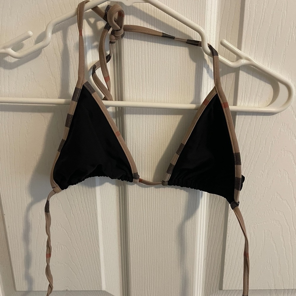 Black Burberry bathing suit.